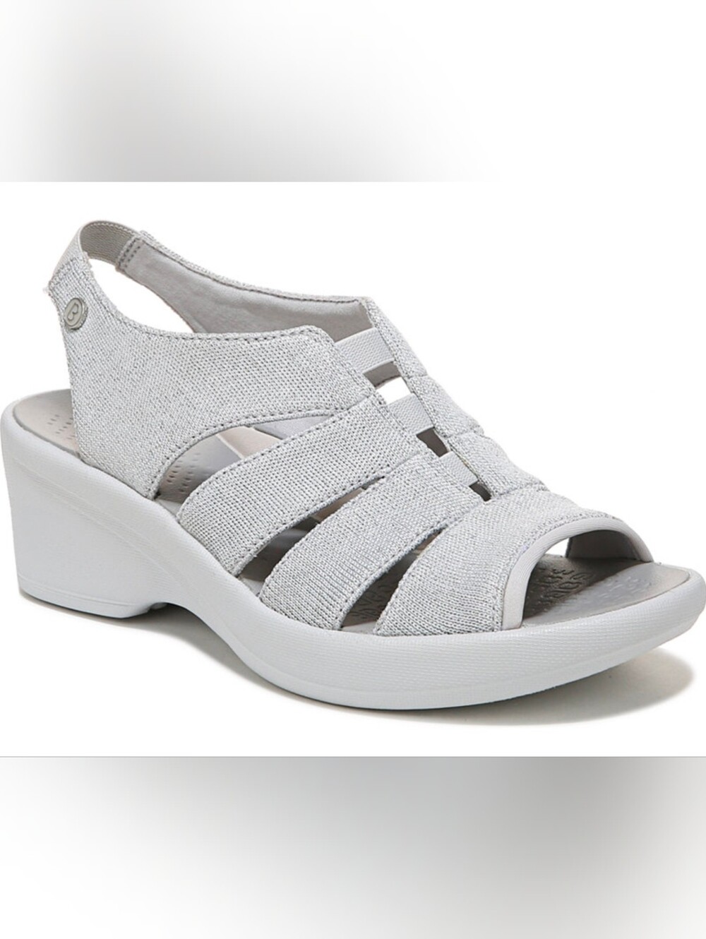 Bzees Finale Size 6.5 Mesh Stretch Silver Shimmer